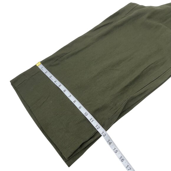 Max Studio London Womens Wide Leg Pants Size S Green Linen Blend Elastic Waist - Picture 8 of 12